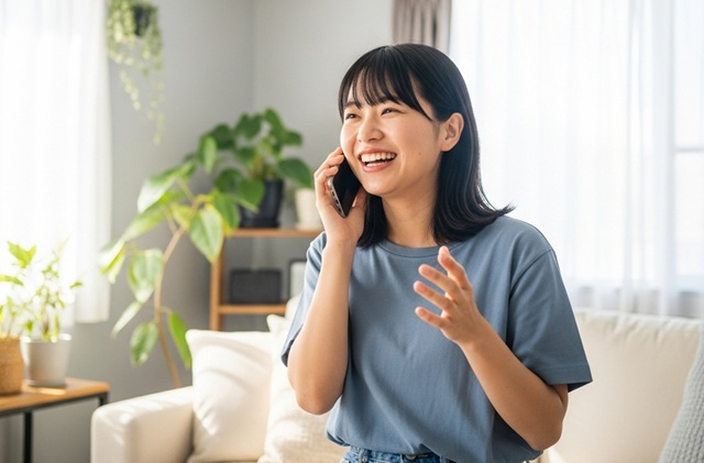 スマホ　女性　テレフォンレディ　電話