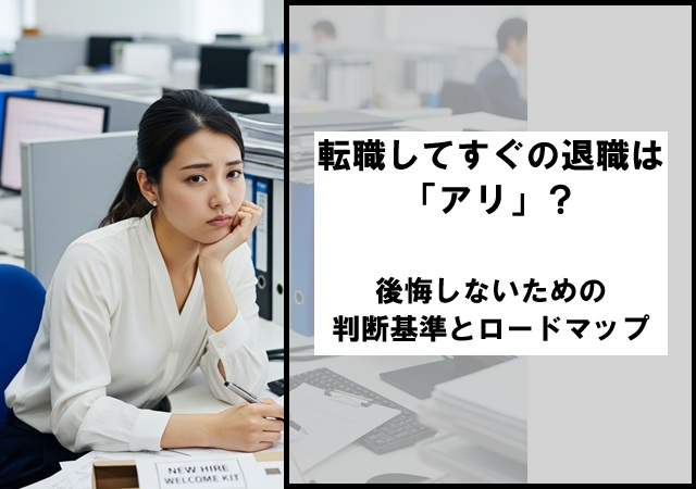 転職してすぐの退職は「アリ」？後悔しないための判断基準とロードマップ